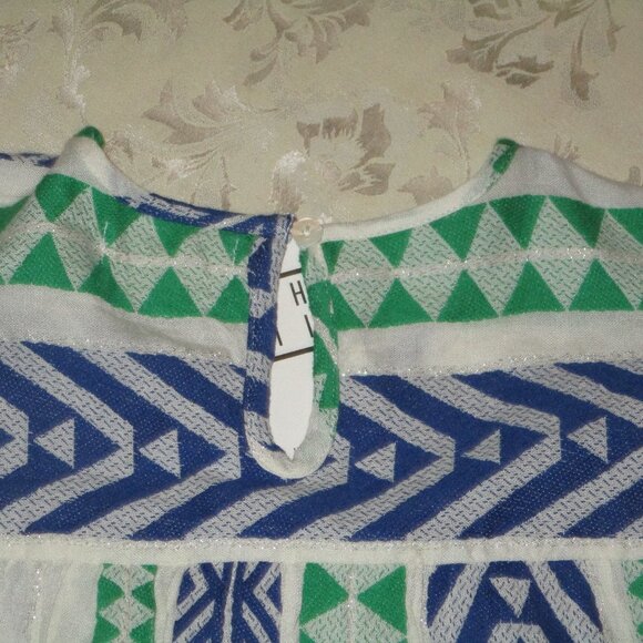 THML Aztec Print Top with Silver Metallic Thread Size L  NWT - Picture 5 of 5